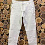 wood machine linen stripes trouser