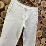 wood machine linen stripes trouser