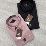 Black letter imported satin shirts