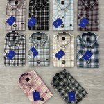 logoff half sleeve cotton oxford checks shirt