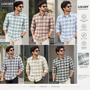 logoff cotton oxford checks shirt