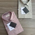 wordwale half sleeve cotton linen shirt