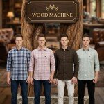 Wood Machine Premium Cotton linen checks shirt