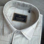 Wood Machine Premium Cotton linen checks shirt