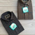 Wood Machine Premium Cotton linen checks shirt