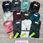 Black Letter Impoted Dobby Satin Shirt