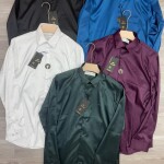 wood machine satin shirt