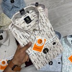 logoff cotton oxford printed shirt