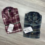 logoff brush cotton checks shirt