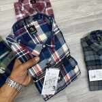 logoff brush cotton checks shirt