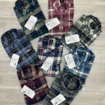 logoff brush cotton checks shirt