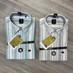 logoff cotton linen checks shirt