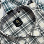 logoff cotton linen checks shirt