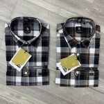 logoff cotton linen checks shirt