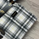 logoff cotton linen checks shirt