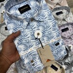 wood machine cotton linen shirt