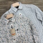 wood machine cotton linen shirt