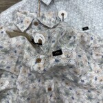 wood machine cotton linen shirt