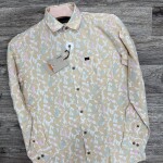 wood machine cotton linen shirt