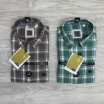 LOGOFF COTTON TWILL CHECKS SHIRT
