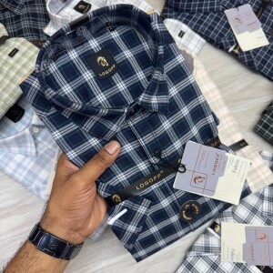 logoff half sleeve cotton oxford checks shirt