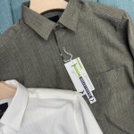 black letter imported stripe shirt