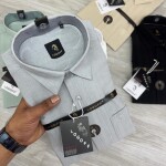logoff imported linen stripes shirt