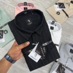 logoff imported linen stripes shirt