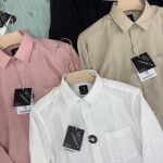 logoff imported linen stripes shirt