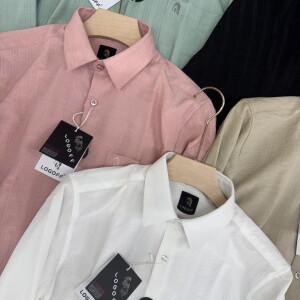 logoff imported linen stripes shirt