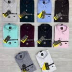 logoff cotton oxford stripes shirt