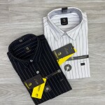 logoff cotton oxford stripes shirt