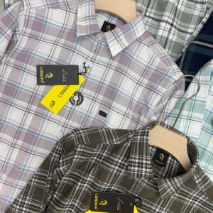 logoff cotton oxford checks shirt