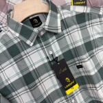 logoff cotton oxford  half sleeve checks shirt