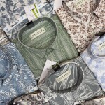 black letter half sleeve cotton linen printed shirt