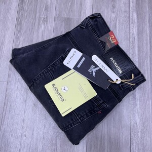 black letter jeans pant