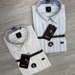 logoff linen stripes shirt