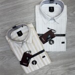 logoff linen stripes shirt