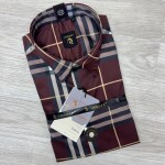 logoff imported satin burberry checks shirt