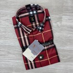 logoff imported satin burberry checks shirt