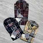 logoff imported satin burberry checks shirt