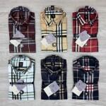 logoff imported satin burberry checks shirt
