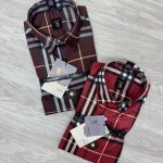 logoff imported satin burberry checks shirt