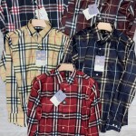 logoff imported satin burberry checks shirt