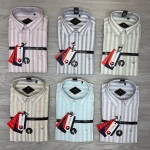 black letter linen stripes shirt