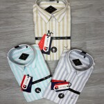 black letter linen stripes shirt