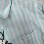 black letter linen stripes shirt