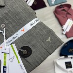 Black letter imported linen stripes shirts