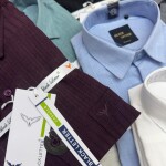 Black letter imported linen stripes shirts