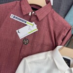 Black letter imported linen stripes shirts